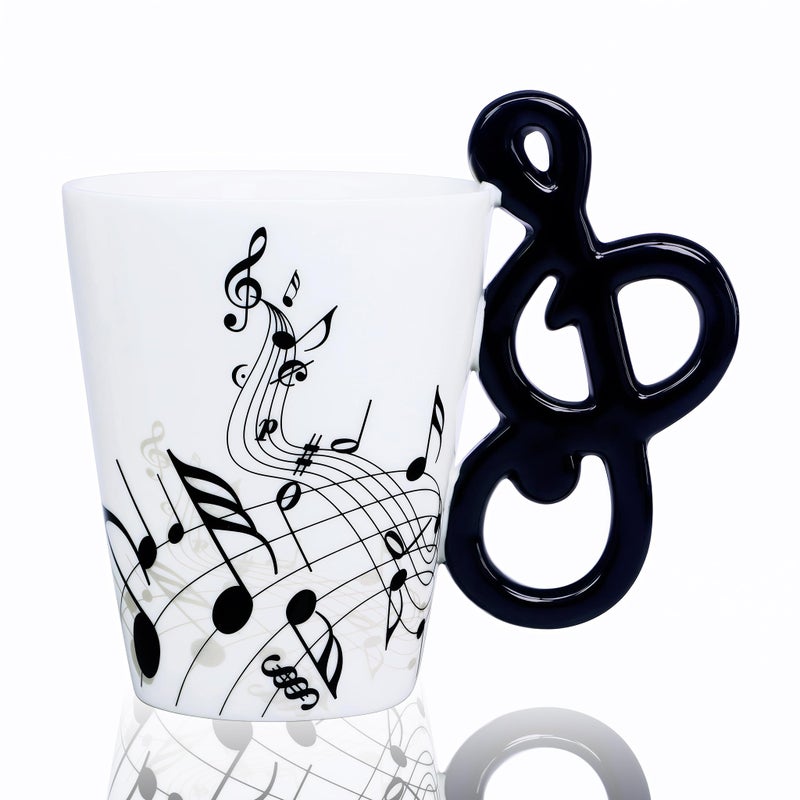 LanHong Music Mug Musical Notes Coffee Mug Gift for Musician - 13.5 oz Musical Cup Gifts for Music Lovers - Musical Coffee Mugs Birthday Christmas Gifts for Men Women - Image 1